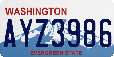 WA license plate AYZ3986