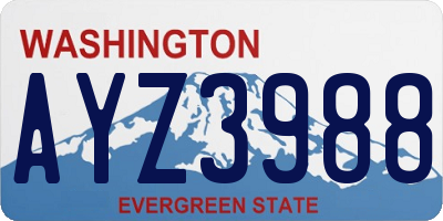 WA license plate AYZ3988