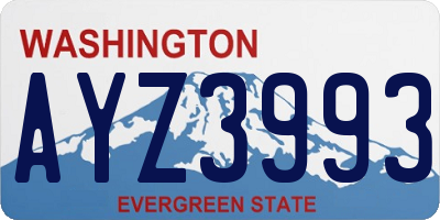 WA license plate AYZ3993