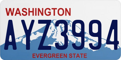 WA license plate AYZ3994
