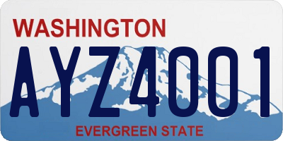 WA license plate AYZ4001