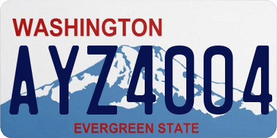 WA license plate AYZ4004