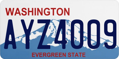 WA license plate AYZ4009