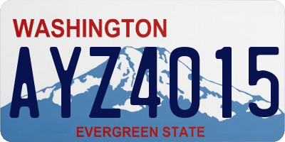 WA license plate AYZ4015