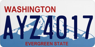 WA license plate AYZ4017