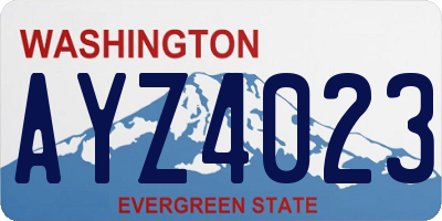 WA license plate AYZ4023