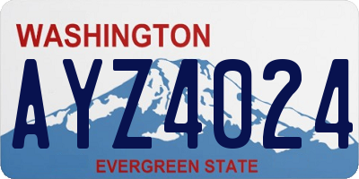 WA license plate AYZ4024