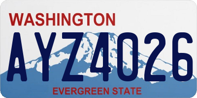 WA license plate AYZ4026