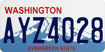 WA license plate AYZ4028