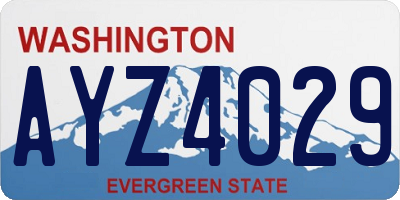 WA license plate AYZ4029