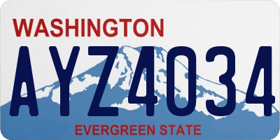 WA license plate AYZ4034