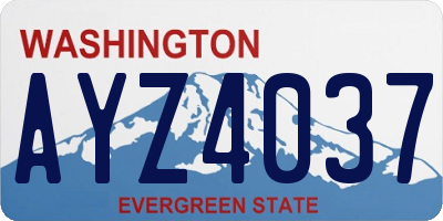 WA license plate AYZ4037
