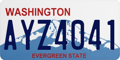 WA license plate AYZ4041