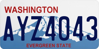 WA license plate AYZ4043