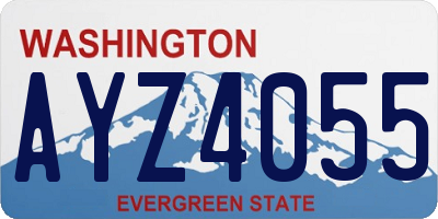 WA license plate AYZ4055