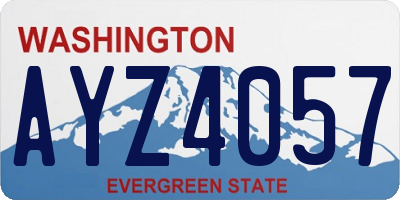 WA license plate AYZ4057