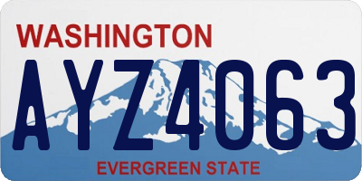 WA license plate AYZ4063