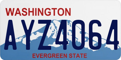 WA license plate AYZ4064