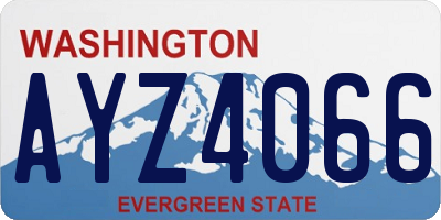 WA license plate AYZ4066
