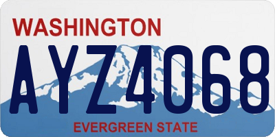 WA license plate AYZ4068