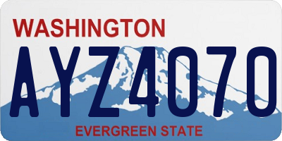 WA license plate AYZ4070