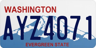 WA license plate AYZ4071