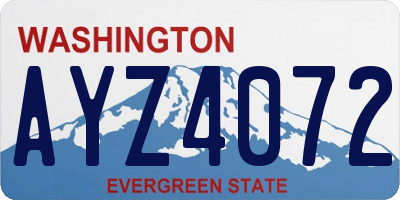 WA license plate AYZ4072