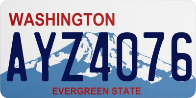 WA license plate AYZ4076