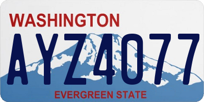 WA license plate AYZ4077
