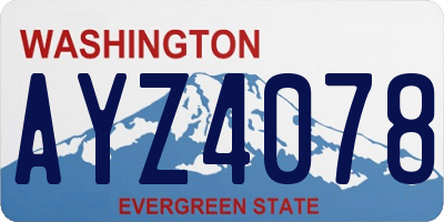 WA license plate AYZ4078