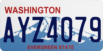 WA license plate AYZ4079