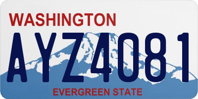 WA license plate AYZ4081
