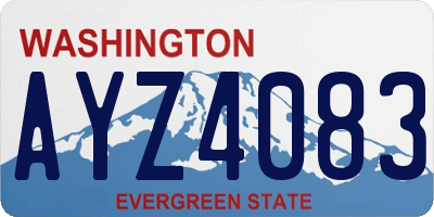 WA license plate AYZ4083