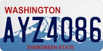 WA license plate AYZ4086