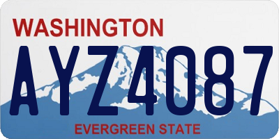 WA license plate AYZ4087