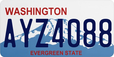 WA license plate AYZ4088