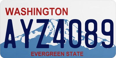 WA license plate AYZ4089