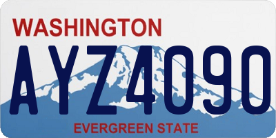 WA license plate AYZ4090