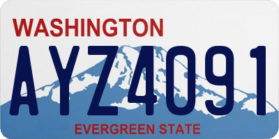 WA license plate AYZ4091
