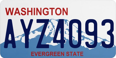 WA license plate AYZ4093