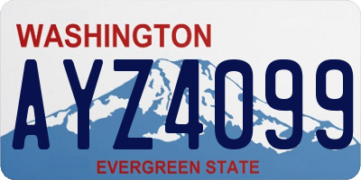 WA license plate AYZ4099