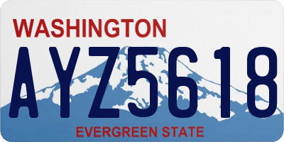 WA license plate AYZ5618