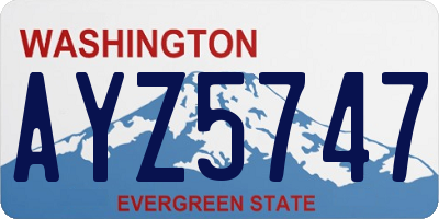 WA license plate AYZ5747