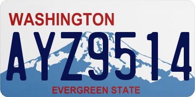 WA license plate AYZ9514