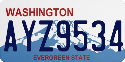 WA license plate AYZ9534
