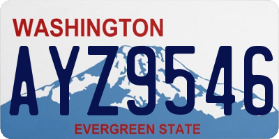 WA license plate AYZ9546
