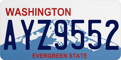 WA license plate AYZ9552