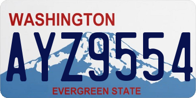 WA license plate AYZ9554