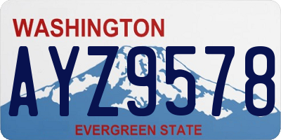 WA license plate AYZ9578