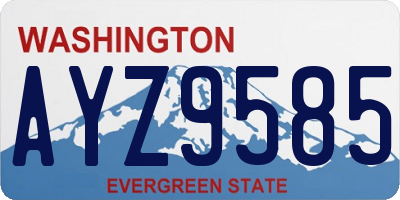 WA license plate AYZ9585